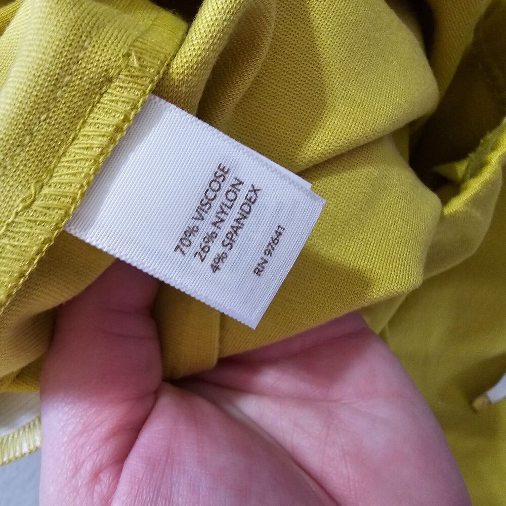 J Jill Skirt Womens Small Petite Yellow Straight Pencil Mini Short Elastic Waist - Picture 6 of 8